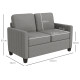 2 Seater Sofa, Channel Tufted Modern Fabric Couch, Comfy Upholstered Small Sofa Loveseat with Spring Cushion, Back Pillow, for L