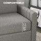 2 Seater Sofa, Channel Tufted Modern Fabric Couch, Comfy Upholstered Small Sofa Loveseat with Spring Cushion, Back Pillow, for L