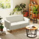 Two-Seater Linen-Look Sofa - Cream
