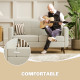 Two-Seater Linen-Look Sofa - Cream