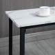 Three-Piece Marble-Effect Bar Table Set - White/Black