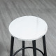 Three-Piece Marble-Effect Bar Table Set - White/Black