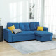 3 Seater Sofa Bed, L-Shaped Corner Sofa, Pull Out Sofa with Storage, Convertible Click Clack Settee Sectional Sleeper Futon for 