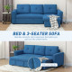 3 Seater Sofa Bed, L-Shaped Corner Sofa, Pull Out Sofa with Storage, Convertible Click Clack Settee Sectional Sleeper Futon for 
