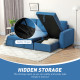 3 Seater Sofa Bed, L-Shaped Corner Sofa, Pull Out Sofa with Storage, Convertible Click Clack Settee Sectional Sleeper Futon for 
