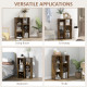 3-tier 6 Cubes Storage Unit Particle Board Cabinet Bookcase Organiser Home Office Shelves Rustic Brown
