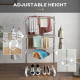 3-Tier Clothes Airer, Foldable Clothes Drying Rack, Stainless Steel Indoor and Outdoor Clothes Dryer with Wheels and Wings, Easy