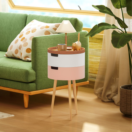 Three-Tier Tray Top Side Table - Multicoloured