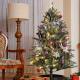 5ft Artificial Christmas Tree, with Purple Decorations and Lights
