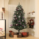 6ft Artificial Christmas Tree, with Purple Decorations and Lights