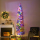 7.5&#039; Artificial Prelit Christmas Trees Holiday Décor with Colourful LED Lights, Flocked Tips, Berry, Pine Cone