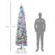7.5&#039; Artificial Prelit Christmas Trees Holiday Décor with Colourful LED Lights, Flocked Tips, Berry, Pine Cone