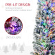 7.5&#039; Artificial Prelit Christmas Trees Holiday Décor with Colourful LED Lights, Flocked Tips, Berry, Pine Cone