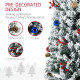 7.5&#039; Artificial Prelit Christmas Trees Holiday Décor with Colourful LED Lights, Flocked Tips, Berry, Pine Cone