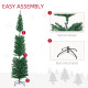 7.5&#039; Artificial Prelit Christmas Trees Holiday Décor with Colourful LED Lights, Pencil Shape, Steel Base