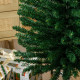 7.5&#039; Artificial Prelit Christmas Trees Holiday Décor with Colourful LED Lights, Pencil Shape, Steel Base