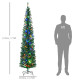 7.5&#039; Artificial Prelit Christmas Trees Holiday Décor with Colourful LED Lights, Pencil Shape, Steel Base