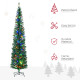 7.5&#039; Artificial Prelit Christmas Trees Holiday Décor with Colourful LED Lights, Pencil Shape, Steel Base