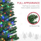 7.5&#039; Artificial Prelit Christmas Trees Holiday Décor with Colourful LED Lights, Pencil Shape, Steel Base