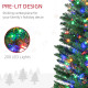 7.5&#039; Artificial Prelit Christmas Trees Holiday Décor with Colourful LED Lights, Pencil Shape, Steel Base