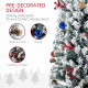 7ft Snowy Artificial Christmas Tree, with Lights, Decorations and Pine Cones