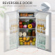 91 Litre Freestanding Under Counter Fridge Freezer, Small Fridge with Chiller Box, Adjustable Thermostat, 47.5cm Wide, Grey