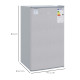 91 Litre Freestanding Under Counter Fridge Freezer, Small Fridge with Chiller Box, Adjustable Thermostat, 47.5cm Wide, Grey