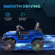 AIYAPLAY 12V Battery Powered Kids Ride-On Car, Electric Truck w/ Spring Suspension, Remote, Music, Horn, Lights, Blue