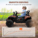 AIYAPLAY 12V Battery Powered Ride on Truck w/ Remote, Four Suspension Wheels, Horn, Lights, Music, USB, for Ages 3-5 Years, Brow