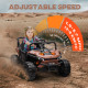 AIYAPLAY 12V Battery Powered Ride on Truck w/ Remote, Four Suspension Wheels, Horn, Lights, Music, USB, for Ages 3-5 Years, Brow