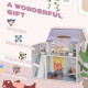AIYAPLAY 2 Levels Dolls House with 13 Furniture Pieces, Play Set with Balcony, for Ages 3-6 Years, Multicoloured