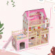 AIYAPLAY 3 Levels Dolls House Play Set with 13 Wooden Furniture Pieces and Accessories,