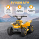 AIYAPLAY 6V Electric Quad Bike for Kids, Ride On ATV w/ Forward Backward, Headlights, for 18-36 Months, Yellow
