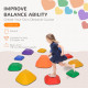 AIYAPLAY Balance Stepping Stones for Kids, 11-Piece Non-Slip Stackable River Stones, Obstacle Courses for Balance and Motor Skil