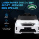 AIYAPLAY Licensed Land Rover Discovery Sport, 12V Kids Ride on Car w/ Remote Control, Lights, Music, Horn, for 3-6 Years, White