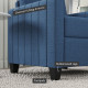 Modern Boxy Linen-Look Armchair - Blue