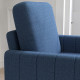 Modern Boxy Linen-Look Armchair - Blue