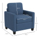 Modern Boxy Linen-Look Armchair - Blue