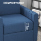 Modern Boxy Linen-Look Armchair - Blue