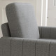 Modern Boxy Linen-Look Armchair - Light Grey