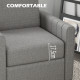 Modern Boxy Linen-Look Armchair - Light Grey