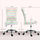 Fluffy Desk Chair, Armless Students Chair, Makeup Vanity Chair with Adjustable Height, Rolling Wheels for Home Study Bedroom, Un