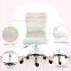 Fluffy Desk Chair, Armless Students Chair, Makeup Vanity Chair with Adjustable Height, Rolling Wheels for Home Study Bedroom, Un