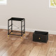 Faux Leather Bedside Table - Black