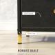 Faux Leather Bedside Table - Black