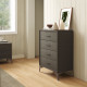 Velvet-Feel Chest of Four Drawers - Brown