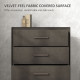 Velvet-Feel Chest of Four Drawers - Brown