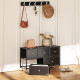 Faux Leather Front Chest of Drawers - Black