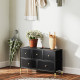 Faux Leather Front Chest of Drawers - Black