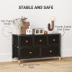 Faux Leather Front Chest of Drawers - Black